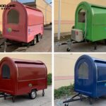 BBQ Food Trailer Small Round Food Cart Mini Food Truck
