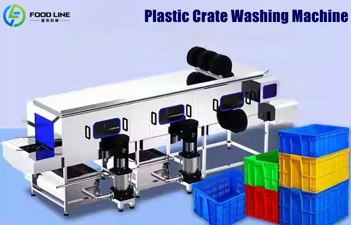 Automatic crate washing machine
