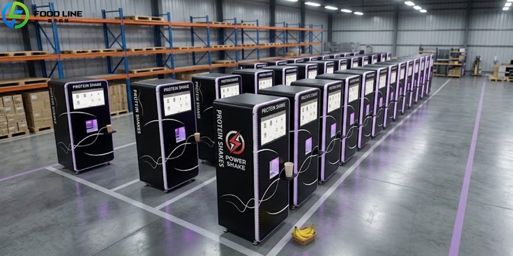 Read more about the article Canadian Customer Purchased 30 Sets of Protein Shake Vending Machines from Foodline Machinery